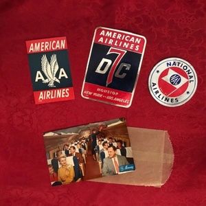 American Airlines & National Airlines Vintage Stickers plus